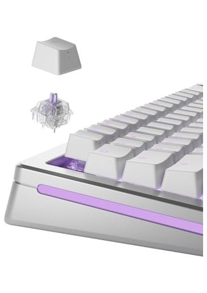 Mako Ultra Hafif Anahtarla 110 Adet, Oyun ve Yazı Için Net Geçişli Anahtarlar, Maks. Rgb Için Transparan Tasarım, Gresli, 5 Ayaklı Değiştirilebilir Soketli Mekanik Klavyeler Için