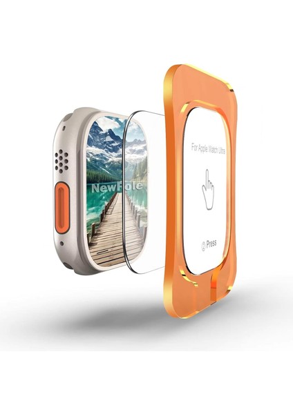 [ultra 2/1 49MM Için Takma Aparatlı Cam] Apple Watch Ultra 49MM Için Ekran Koruyucu Kırılmaz Cam Yüksek Hassasiyetli Apple Watch Ultra 2/1 49MM ile Uyumludur (Apple Watch Ultra 2/1 49MM)