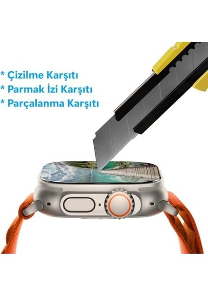 [ultra 2/1 49MM Için Takma Aparatlı Cam] Apple Watch Ultra 49MM Için Ekran Koruyucu Kırılmaz Cam Yüksek Hassasiyetli Apple Watch Ultra 2/1 49MM ile Uyumludur (Apple Watch Ultra 2/1 49MM)