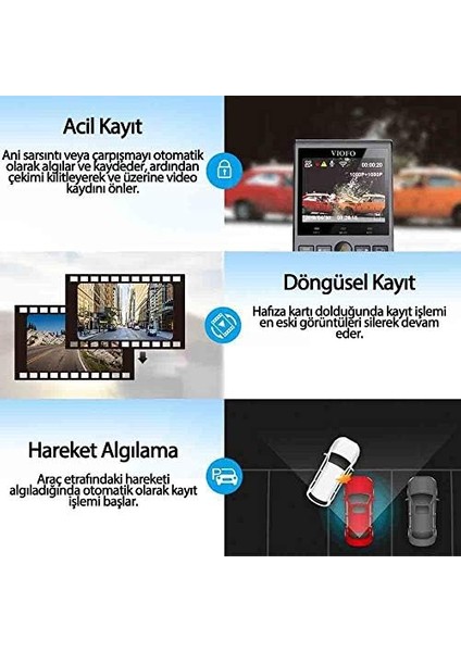 A129 Pro 4K Ultra Hd 5ghz Wifi S&apos;li Araç Kamerası modelleri