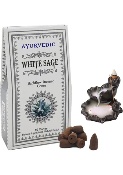 Make It Easier Ayurvedic Doğal Konik Tütsüler (Şelale Geri Akışkanlı) || 20 Farklı Aroma ve Koku || Palo Santo, White Sage (Adaçayı), Nag Champa,... (White Sage (Adaçayı))