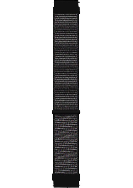 Samsung Galaxy Watch 3 45MM Için Hasırlı Kordon Woven Sport Loop Siyah