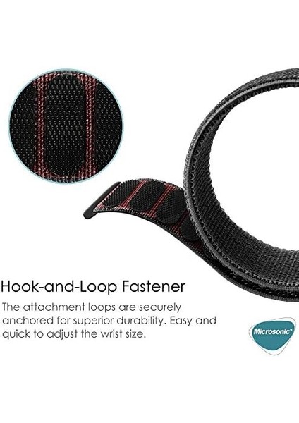 Samsung Galaxy Watch 3 45MM Için Hasırlı Kordon Woven Sport Loop Siyah modelleri