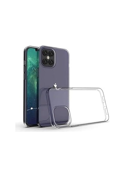 Apple Ile Uyumlu Iphone 12 Pro Max Kılıf Süper Silikon Kapak, Renksiz