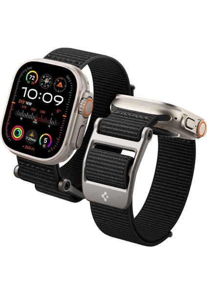 Apple Watch 49MM Ultra 2/1 - 46MM Seri 10 - 45MM Seri 9/8/7 - 44MM Seri Se2/se/6/5/4 Kordon Kayış Band Durapro Flex Black - AMP02465