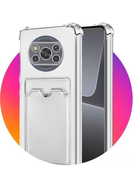 Xiaomi Poco X3 Ile Uyumlu Kartlıklı, Darbeye Dayanıklı (Shockproof) Şeffaf Kılıfı
