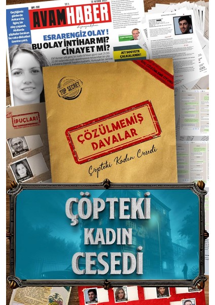 Davalar Dedektiflik Suç Çözümleme Oyunu Elif Akman Dosyası - Gizem Bulmaca Cinayet Çözme Kutu Oyunları - Katil Bulma Dedektif Oyunu - Suçlu Kim, Cinayeti Çözebilir Misin? (Dava-1)