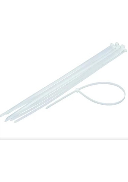 Plastik Kablo Bağı 3.6 x 250 mm 100 Adet (Beyaz) 25 Cm. Cırt Kelepçe