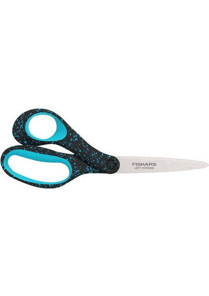 15-18 Yaş Arası Gençler Için Makas, Solak, Toplam Uzunluk: 20 Cm, Paslanmaz Çelik/plastik, Siyah/turkuaz Benekli, 1067869