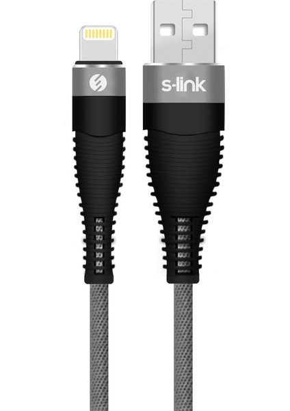 Swapp SW-C685 1.2m 3A Lightning Gri Şarj Kablosu