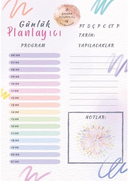 Journal Günlük Planlayıcı Bloknot modelleri
