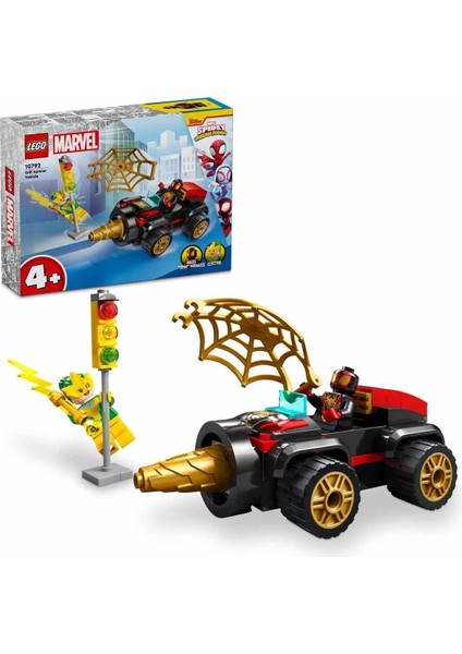 Marvel 4+ Döner Burgulu Araç 10792-4 Yaş ve Üzeri Çocuklar Için Örümcek Adam Arabası, Miles Morales ve Electro Minifigürleri Içeren Yaratıcı Oyuncak Yapım Seti (58 Parça)
