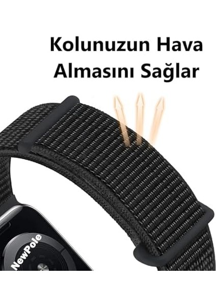 Apple Watch 45MM 44MM 42MM 49MM Uyumlu Velcro Kordon Kopma Karşıtı Ayarlanabilir Rahatsız Etmeyen Watch Ultra 2/1 9 8 Se 7 6 5 4 3 2 1 Uyumlu Kordon modelleri