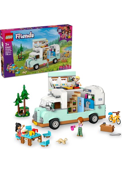 Friends Arkadaşlık Karavan Macerası 42663-7 Yaş ve Üzeri Kız ve Erkek Çocukları Için Mini Bebek Içeren Yaratıcı Oyuncak Yapım Seti, Doğum Günü Hediyesi (778 Parça)