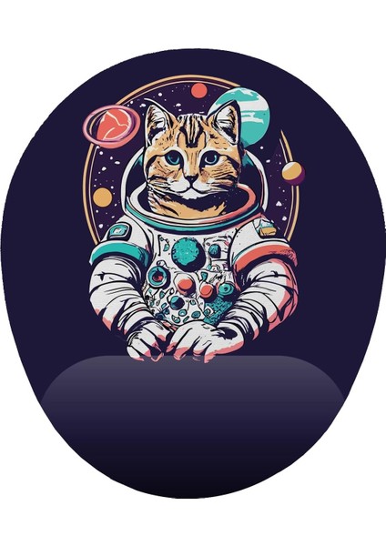 Fikirler Astronot Kedi Bilek Destekli Mouse Pad