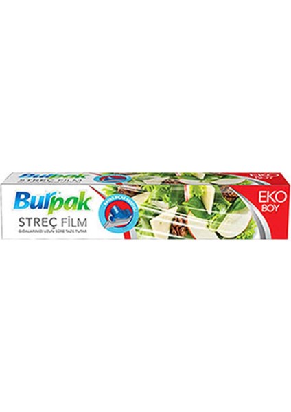 Burpak Streç Film 45 cm x 166 M 9, 5 Mic Kayar Bıçak Hediyeli
