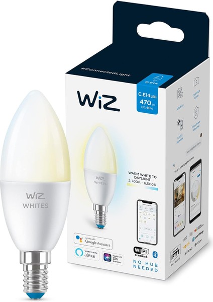 Wi-Fi 40W Sarı/beyaz Akıllı Mum Tipi Ampul C37 E14 (Philips Aydınlatma )