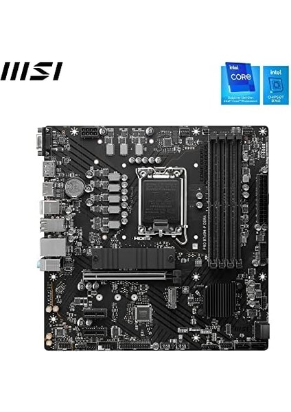 Pro B760M-P Ddr4 Anakart, Micro-Atx - Intel 12. ve 13. Nesil Çekirdek Işlemcileri, Lga 1700 - Ddr4 Bellek Yükseltme 4800+MHZ/OC, Pcie 4.0 X16 Yuvası, M.2 Gen4 Yuvaları, Çeşitli modelleri