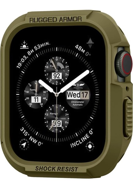 Apple Watch 45MM/44MM (Seri 9/8/se2/7/6/se/5/4) Kılıf Rugged Armor Olive Green - 062CS26015