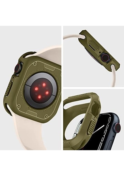 Apple Watch 45MM/44MM (Seri 9/8/se2/7/6/se/5/4) Kılıf Rugged Armor Olive Green - 062CS26015