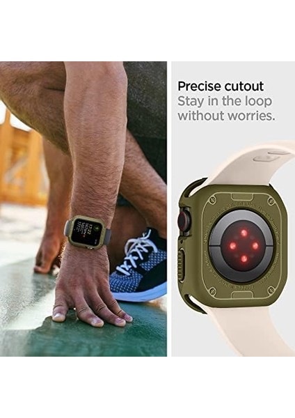 Apple Watch 45MM/44MM (Seri 9/8/se2/7/6/se/5/4) Kılıf Rugged Armor Olive Green - 062CS26015