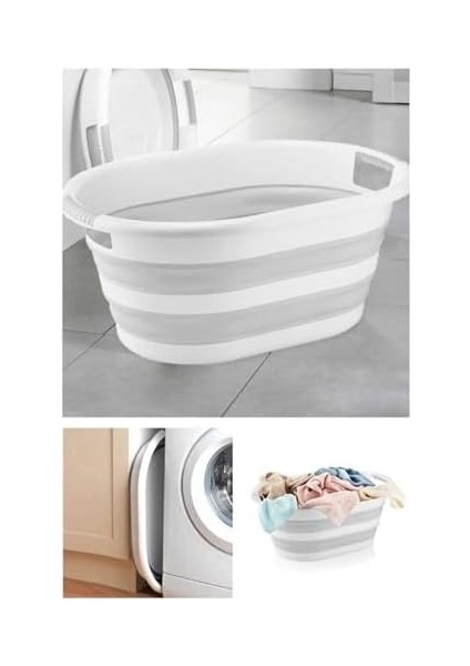Kapısı Katlanabilir Silikon Akordiyon Çamaşır Sepeti Sele 27 L (27 Litre) modelleri