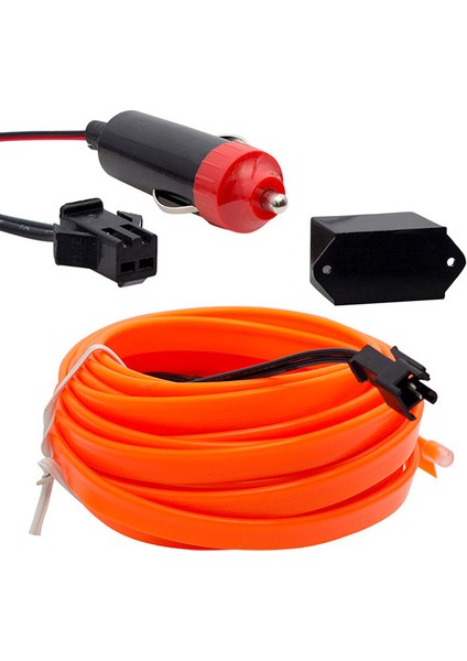 Araç Içi Neon Oranj 5 Metre Ip Aydınlatma Çakmaklıklı (5232)