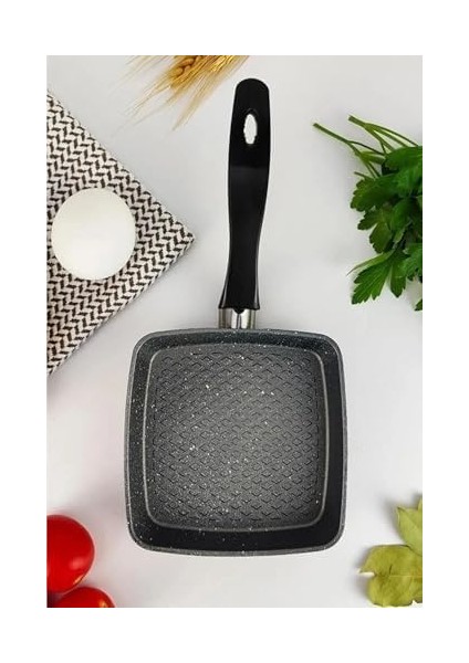 Mini Granit Sos Tavası, Uzak Doğu Omlet ve Sos Hazırlama Tavası, Yapışmaz ve Dayanıklı Yüzeyli Şık Pişirme Tavası (Kare) fiyatları