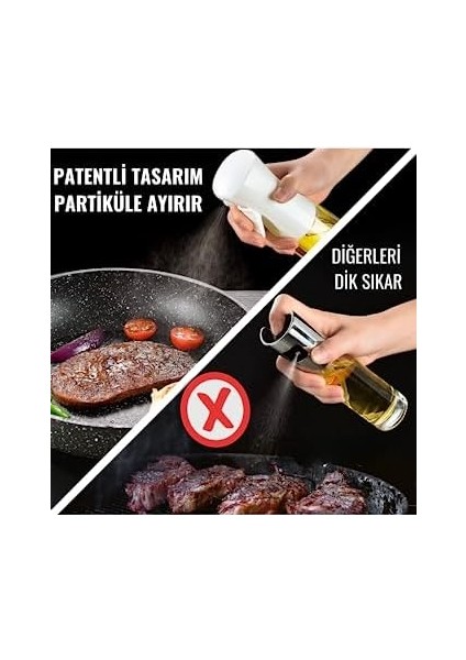 Sprey Yağdanlık Sıvı Yağ Spreyi Yağlık Air Fryer&apos;da Yağ Tasarruf Edin Zeytinyağı Için Uygun 300ML fiyatları