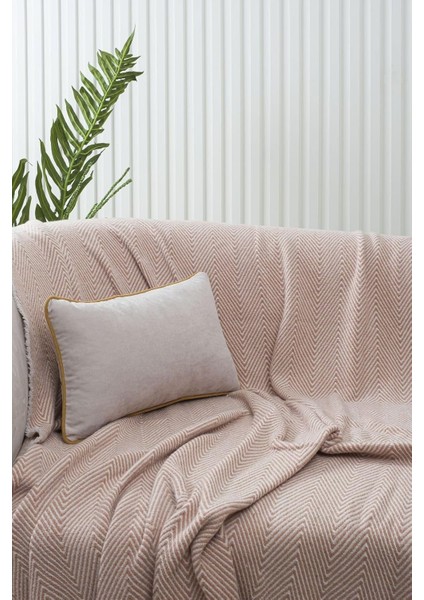 Home Açık Gri Panorama Hardal Biyeli Kırlent Kılıfı 3 Farklı Biye Seçeneğiyle, 45 x 45