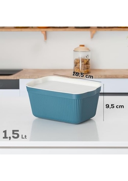 1037 Erzak Çok Amaçlı Bakliyat Saklama Kabı Dolap Içi Organizer 6&apos;li 1,5 L Still Box modelleri