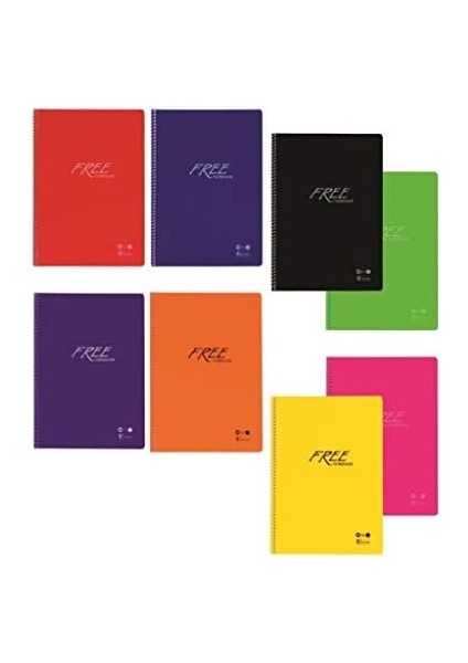 Color A4 80 Yp. Çizgili Pp Kapak Spiralli Free Defter fiyatları