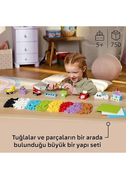 Classic Yaratıcı Yapım ve Oyun Kutusu 11044-5 Yaş ve Üzeri Kız ve Erkek Çocukları Için Yapılabilir Ev, Köpek, Itfaiye Arabası, Piyano, Bulut ve Gökkuşağı Içeren Oyuncak Yapım Seti (750 Parça) fiyatları