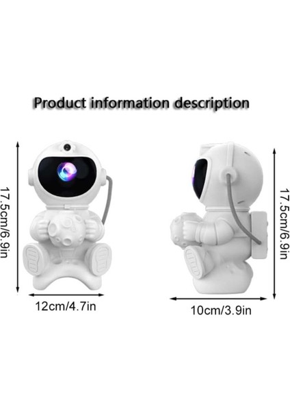 Çocuklar Için Çok Renkli Astronot ve Yıldızlı Gökyüzü Projektörü, Bluetooth Hoparlörlü fırsatları