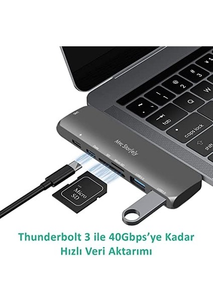 Type-C Adaptör USB Çoklayıcı Type-C Çevirici HDMI Dönüştürücü Data Transferi Destekl Gri modelleri