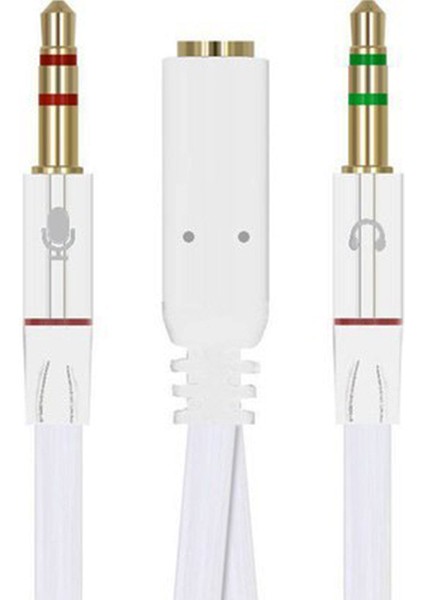 3.5mm Stereo Dişi x 2 Stereo Erkek Kulaklık Mikrofon Hoparlör Ayırıcı 20 cm Kablo (5232) modelleri