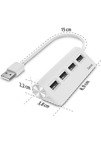 USB Hub, 4 Ports, USB 2.0, 480 Mbit/s, Beyaz modelleri