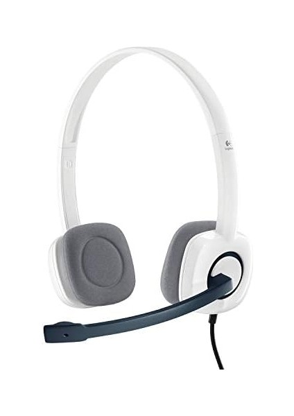 H150 Kablolu Stereo Kulak Üstü Mikrofonlu Kulaklık, Mikrofon ve Ses Çıkışı Için Ayrı Bağlantı, Kablo Üzeri Kontrol Özelliği, Beyaz fiyatları