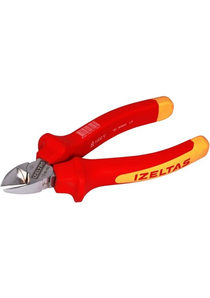 Yan Keski Elektrikçi Izoleli, 1000 V, Kırmızı/siyah, 140 mm