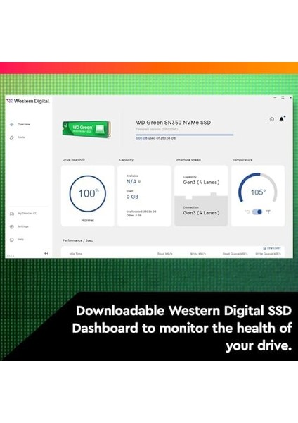 Digital 250GB Wd Yeşil SN350 Nvme Dahili SSD Katı Hal Sürücüsü - Gen3 Pcie, M.2 2280, 2.400 Mb/s&apos;ye Kadar - WDS250G2G0C fiyatları