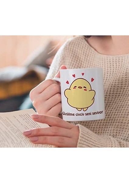 Shop - Üzülme Civciv Seni Seviyor Baskılı Kupa Bardak Mug fiyatları