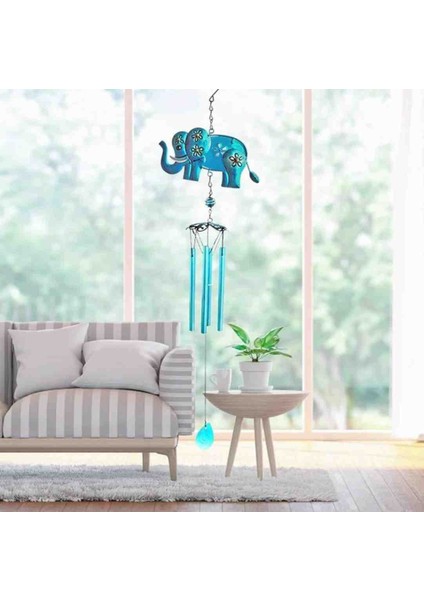 Fil Tasarımlı Rüzgar Çanı Deprem Zili Feng Shui Özel Cam Gövdeli Metal Çubuklu Lüks Hediyelik Dekor fiyatları