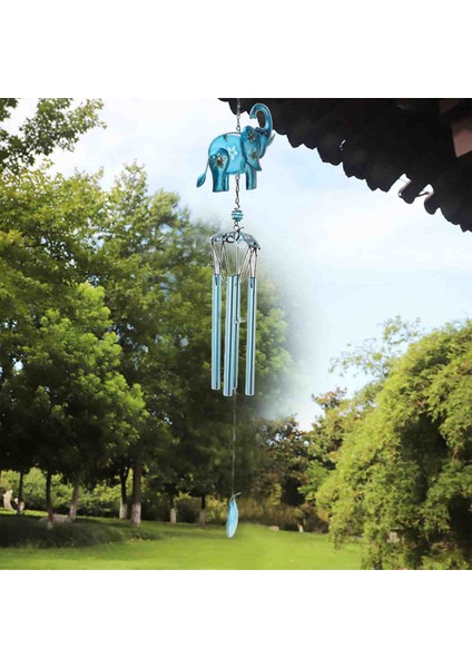 Fil Tasarımlı Rüzgar Çanı Deprem Zili Feng Shui Özel Cam Gövdeli Metal Çubuklu Lüks Hediyelik Dekor modelleri