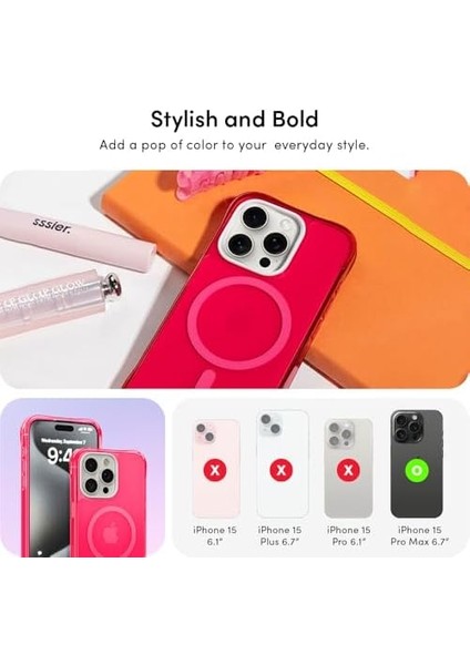 Spigen Ciel Iphone 15 Pro Max Kılıf Ultra Sheer Mag Magsafe Özellikli Hot Pink - ACS06631 fiyatları