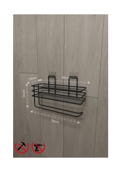 Banyo Yapışkanlı Raflı Kağıt Rulo Havluluk Peçetelik Havlu Kağıltlık Siyah Banyo Mutfak Düzenleyici Raf Banyo Düzenleyici Mutfak Rafı fiyatları