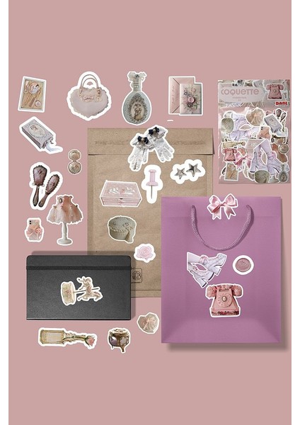 Coquette V2 Sticker Paketi / Bullet Journal Defter Çıkartma Ajanda Laptop Etiket