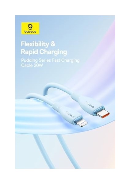 Pudding Hızlı Şarj Özellikli Type-C To Lightning Kablo 20W, 1.2 Metre, Mavi fiyatları