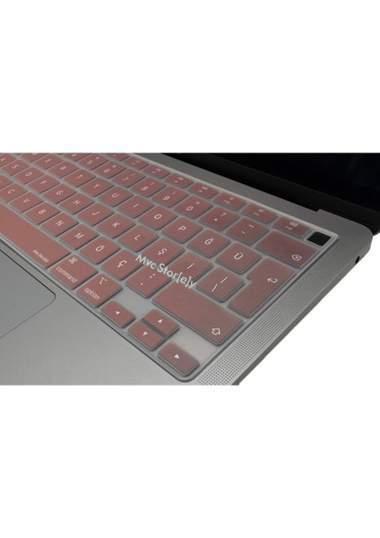 Macbook Air M1 13INÇ Klavye Koruyucu Türkçe Q A2179 A2337 ile Uyumlu Pembe Altın