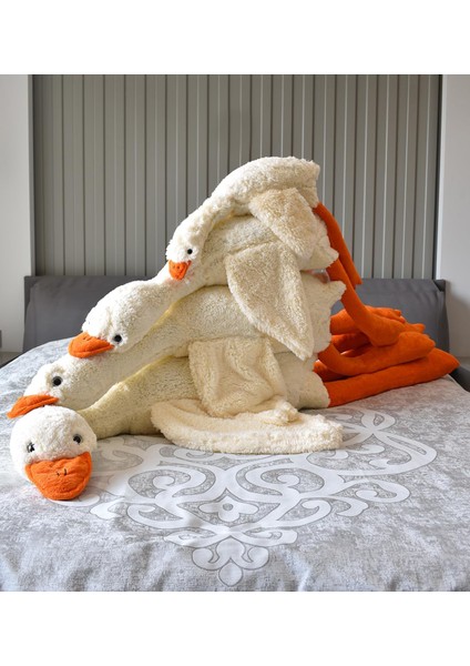 Oyuncak Pelüş Kaz,kaz ,kaz Yastık,hamile Yastığı, Beyaz Kuğu Doldurulmuş Hayvan, Komik Ördek Peluş Bebek, Sevimli Kaz Peluş Doldurulmuş Hayvanlar Çocuklar Için Hediyeleri (No:1 Krem)