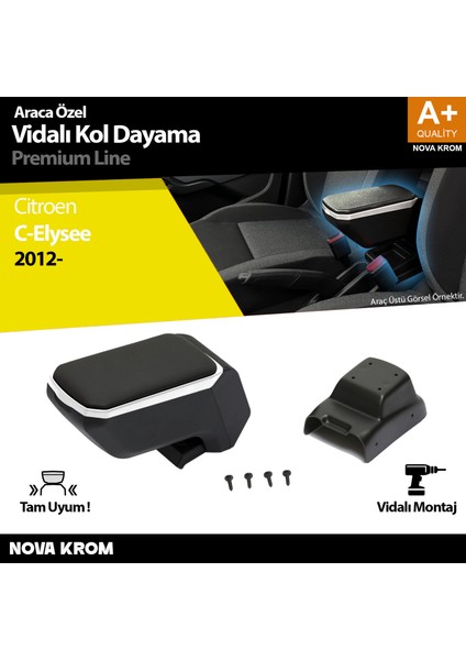 Citroen C-Elysee Kol Dayama Kolçak Abs Vidalı Gri 2012-2017